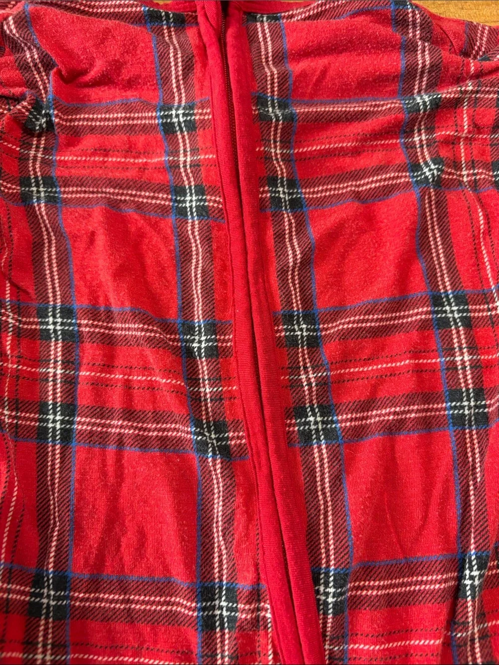 Little Sleepies Red Plaid One-Piece Zip Footed Pajamas - 6-12 months